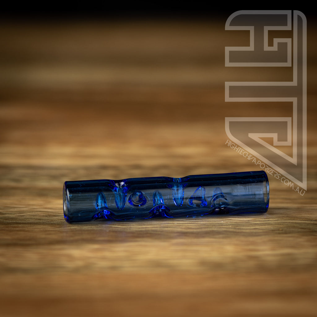 blue 60mm glass 3d flow stem for dynavap, fury edge and rogue