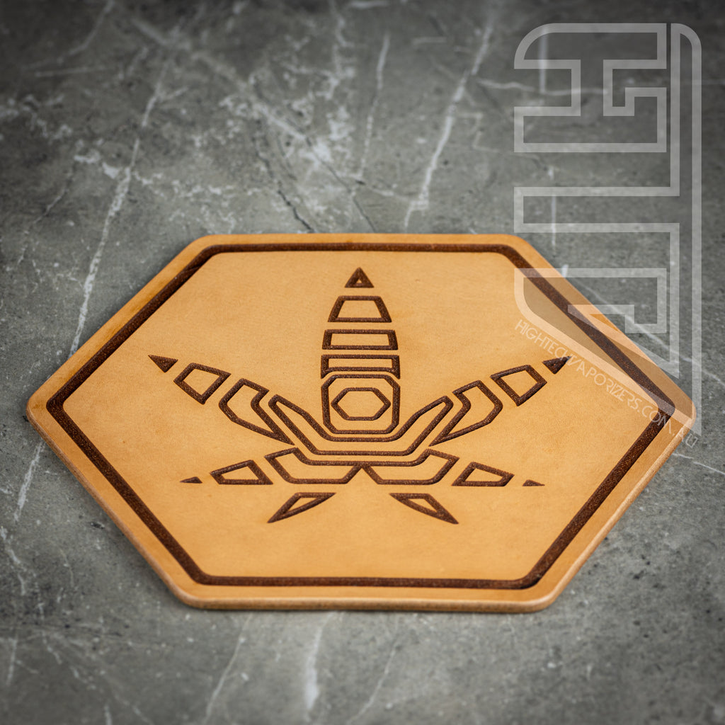 HTV Leather Hexagon Mat natural geometric leaf