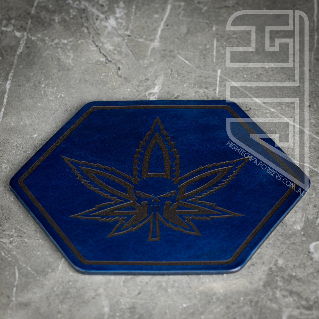 HTV Leather Hexagon Mat royal blue skull leaf