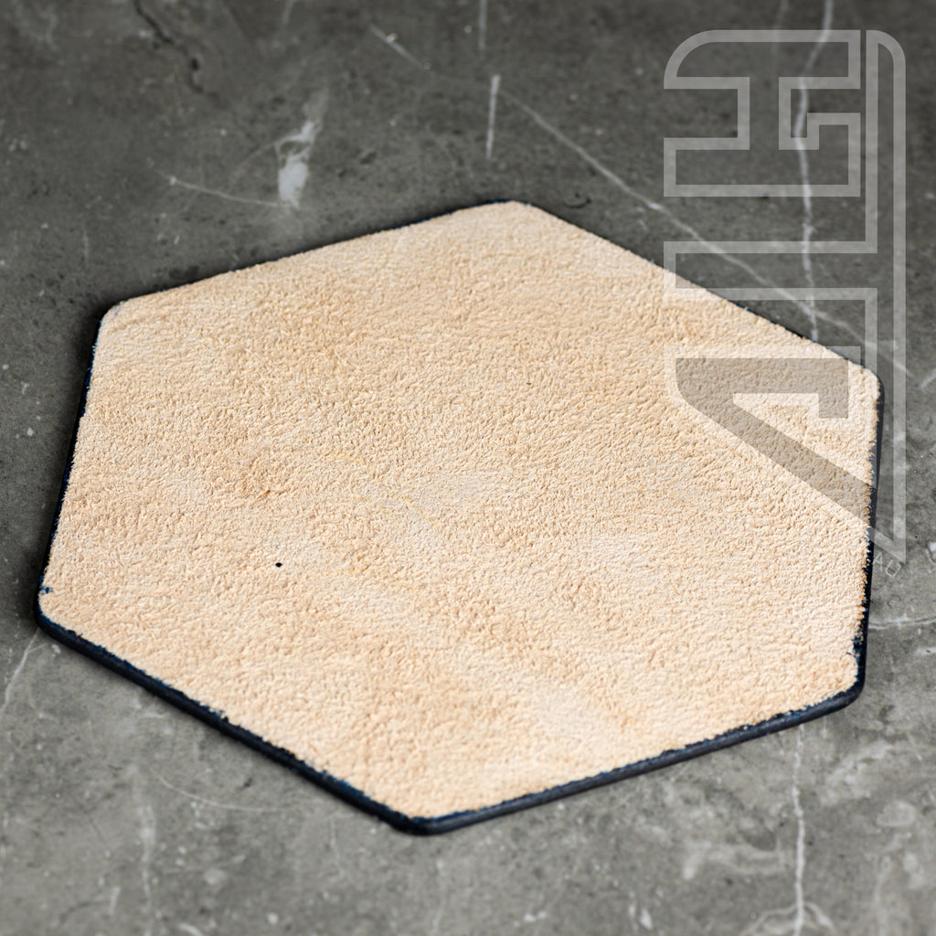 HTV Leather Hexagon Mat with soft undyed back