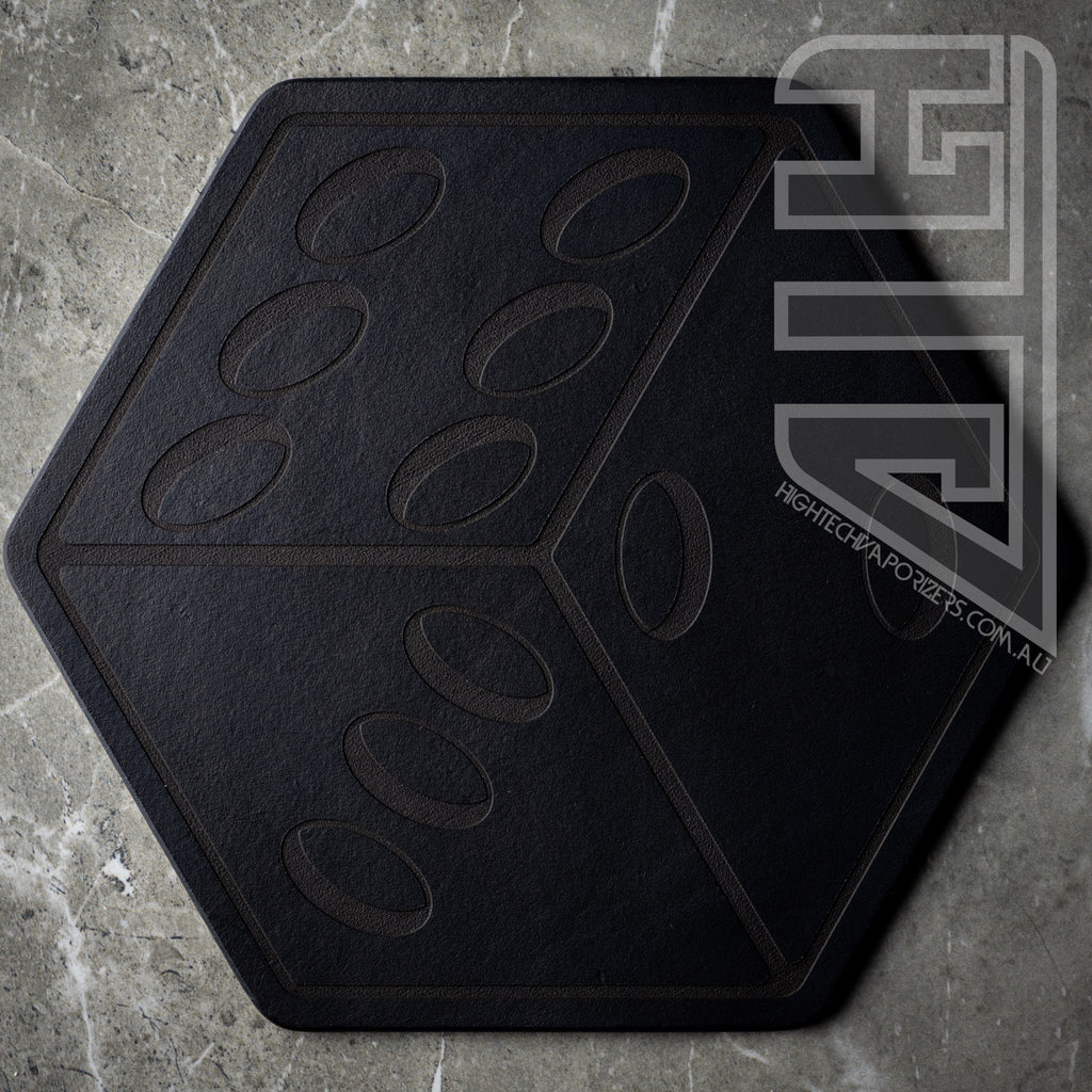 HTV Leather Hexagon Mat black dice design