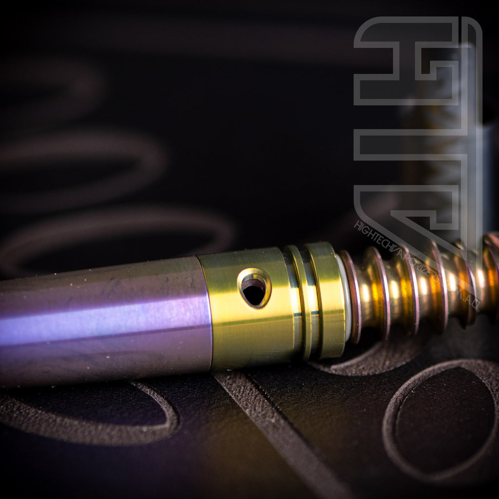 HTV Custom Simrell MVS Dynavap device close up of air port
