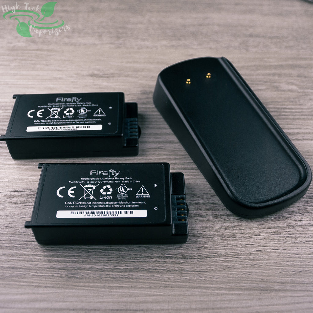 two firefly 2 batteries and charging dock
