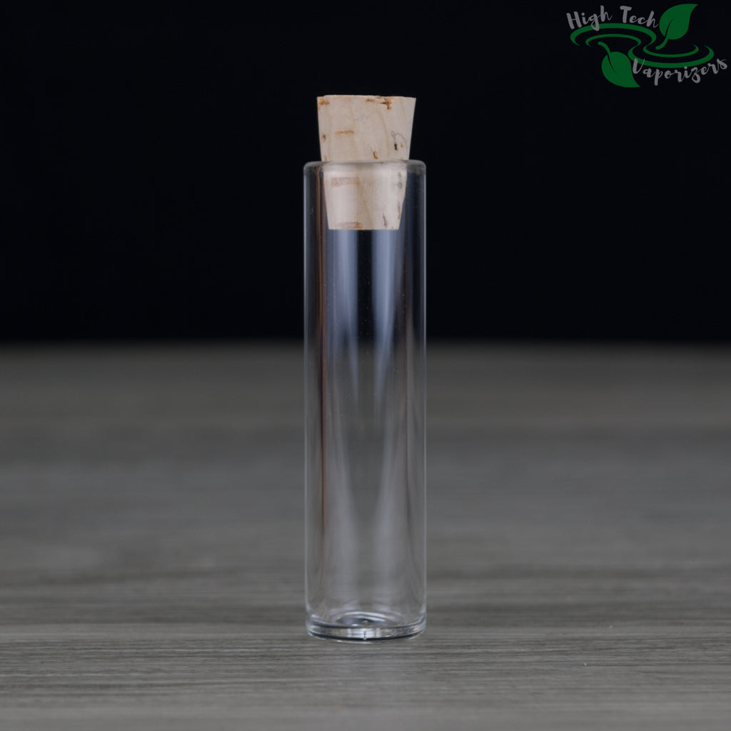glass vial with cork lid