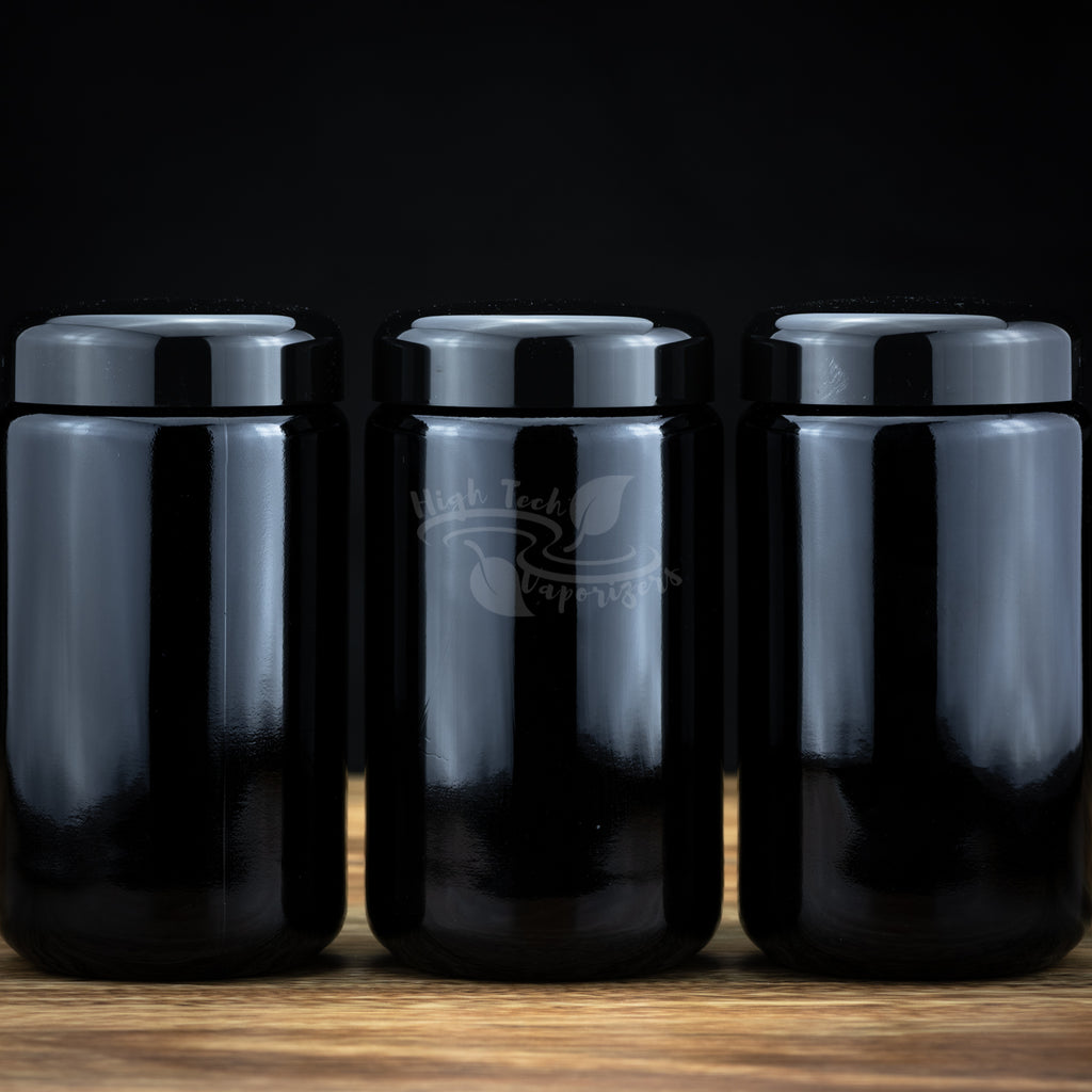 set of 3 miron violettglas jars