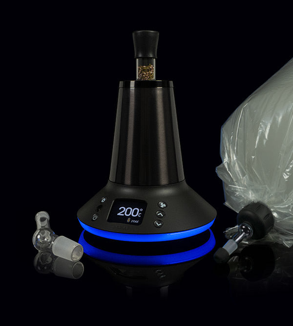Arizer XQ2 herbal vaporizer with balloon attachment