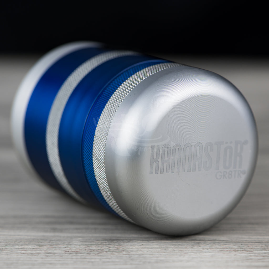 top of kannastor GR8TR grinder solid body in blue